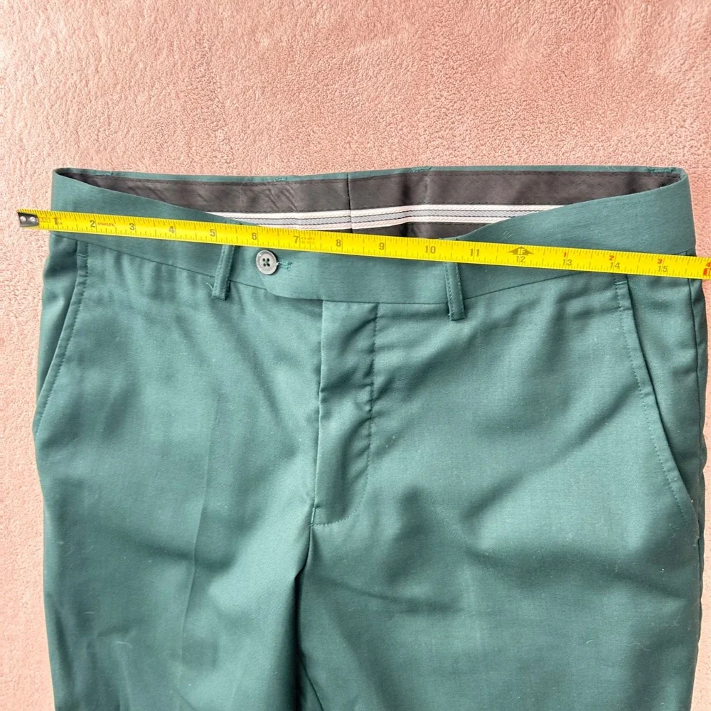 Braveman Mens Slim Fit 2 Piece Suit Teal Green Two Button Blazer Pants Set